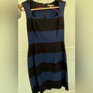 Banana Republic Blue and Black Striped A-Line Skirt